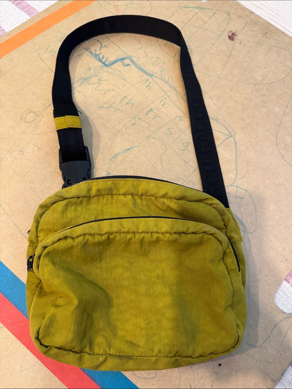 Rare chartreuse BAGGU Crossbody Sling Bag - Casual Everyday Carry